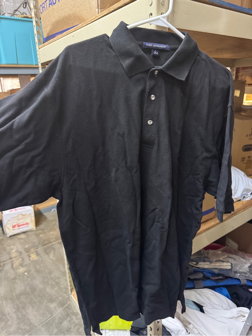 Port Authority Men’s Black Polo Shirt. Size Large. NWT